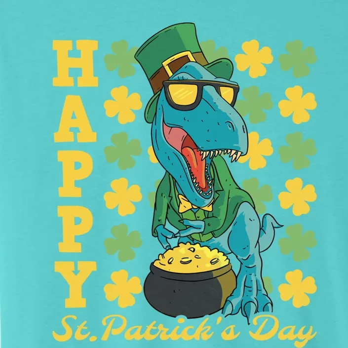 Lucky Tfunny Giftrex Happy St Patricks Day Irish Dinosaur Cool Gift ChromaSoft Performance T-Shirt