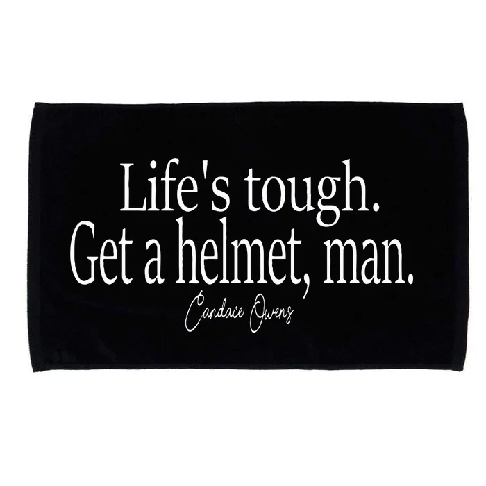 Life's Tough Get a Helmet Man Funny Vintage Microfiber Hand Towel