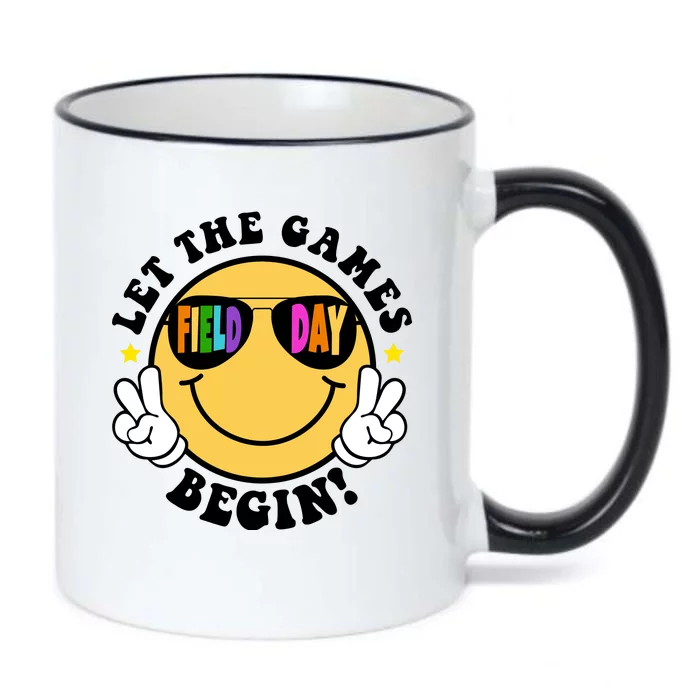 Let The Games Begin Field Day Smile Face Black Color Changing Mug