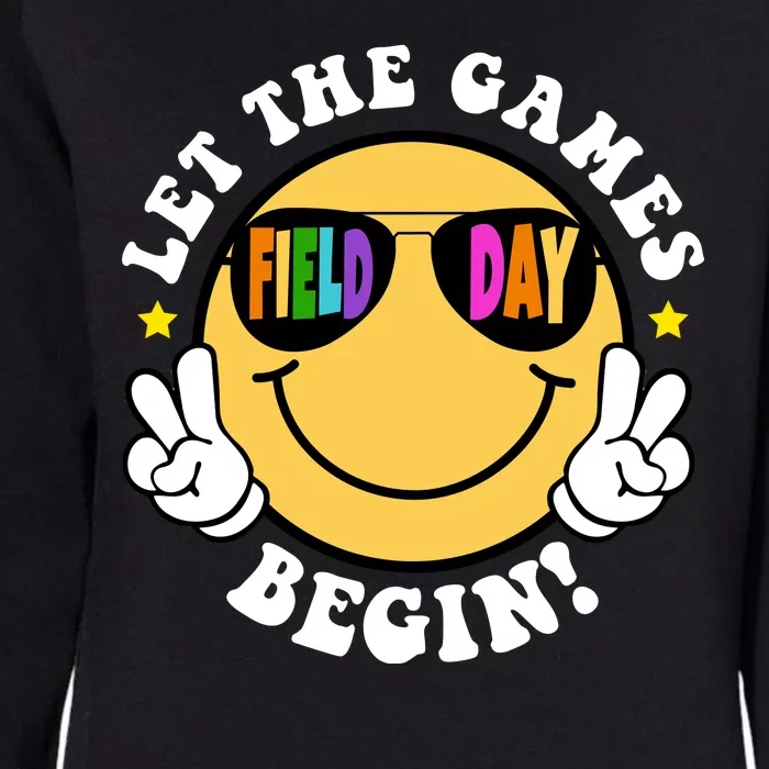 Let The Games Begin Field Day Smile Face Womens California Wash Sweatshirt