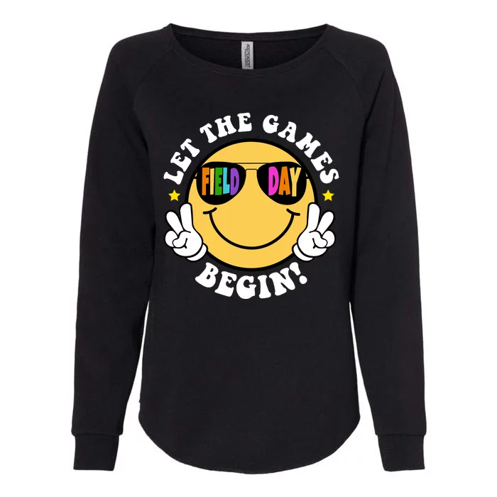 Let The Games Begin Field Day Smile Face Womens California Wash Sweatshirt