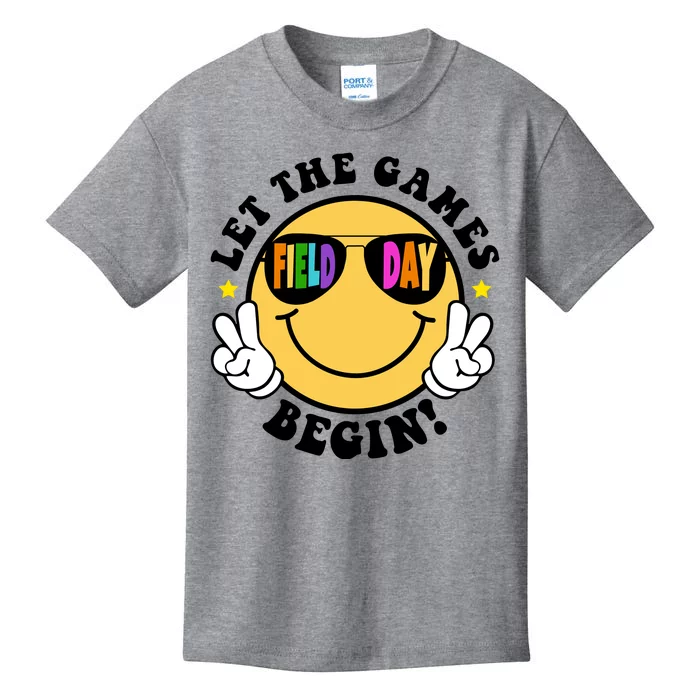 Let The Games Begin Field Day Smile Face Kids T-Shirt