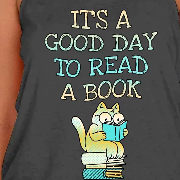 Librarian Teacher Good Day To Read A Book Book Lovers Women's Knotted Racerback Tank