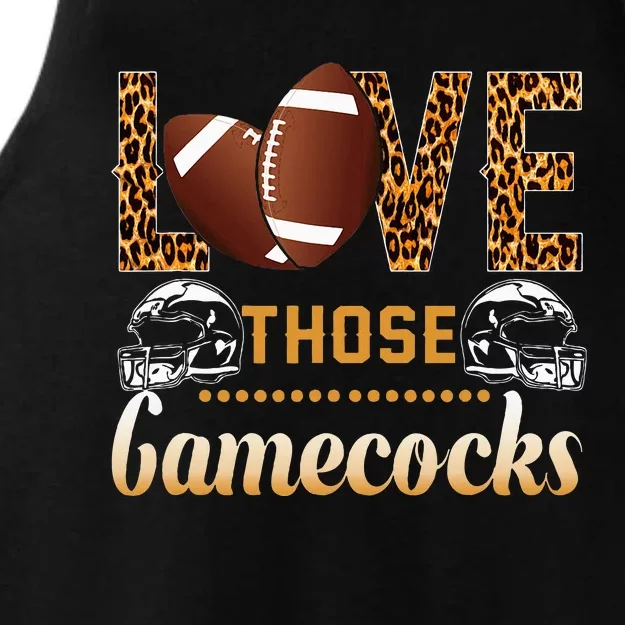 Love Those Gamecocks Football Love Leopard Sport American Ladies Tri-Blend Wicking Tank