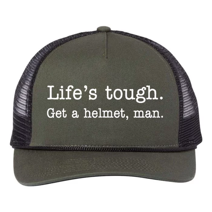 LifeS Tough Get A Helmet Man Funny Vintage Retro Rope Trucker Hat Cap