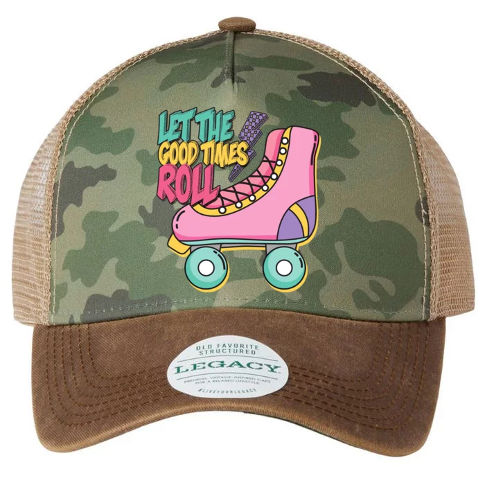 Let The Good Times Roll 80s Retro Roller Skate Legacy Tie Dye Trucker Hat