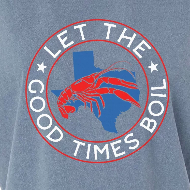 Let The Good Times Boil Texas Crawfish Boil Funny Cajun Garment-Dyed Women's Muscle Tee