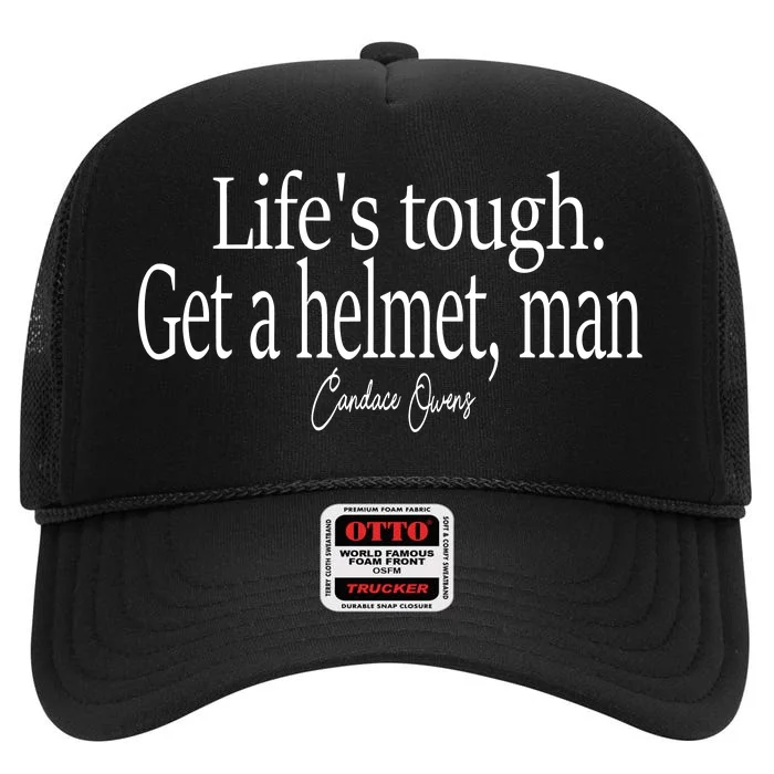 LifeS Tough Get A Helmet Man Funny Vintage High Crown Mesh Trucker Hat