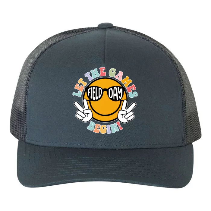 Let The Games Begin Field Day Smile Face Yupoong Adult 5-Panel Trucker Hat