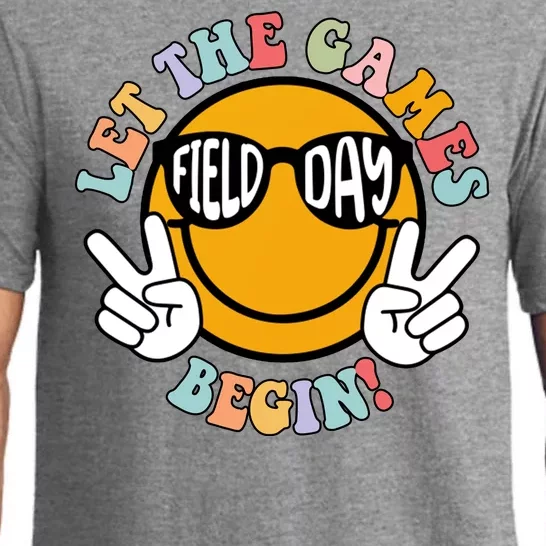 Let The Games Begin Field Day Smile Face Pajama Set