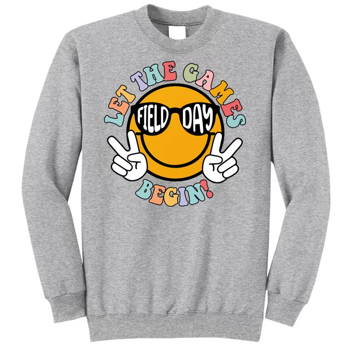 Let The Games Begin Field Day Smile Face Tall Sweatshirt