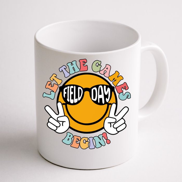 Let The Games Begin Field Day Smile Face Front & Back Coffee Mug