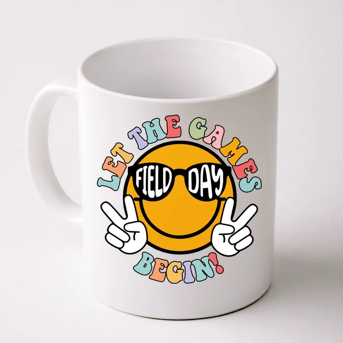 Let The Games Begin Field Day Smile Face Front & Back Coffee Mug