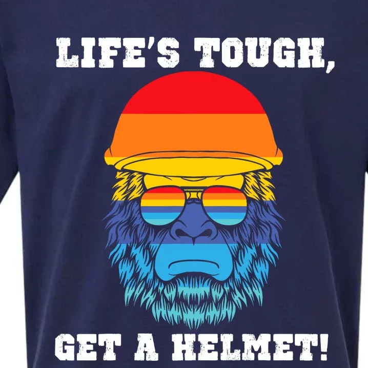 LifeS Tough Get A Helmet Funny Sarcastic Retro Quote Sueded Cloud Jersey T-Shirt