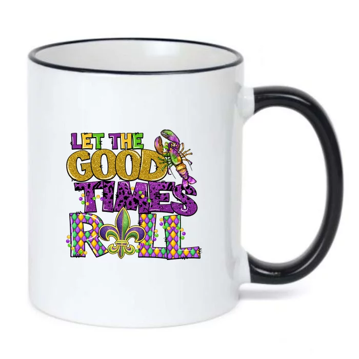 Let The Good Times Roll Mardi Gras Fat Tuesday Gift Fleur De Lis Black Color Changing Mug