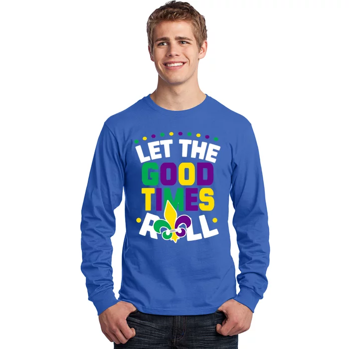 Let The Good Time Roll Jester Bead Funny Mardi Gras Carnival Gift Long Sleeve Shirt