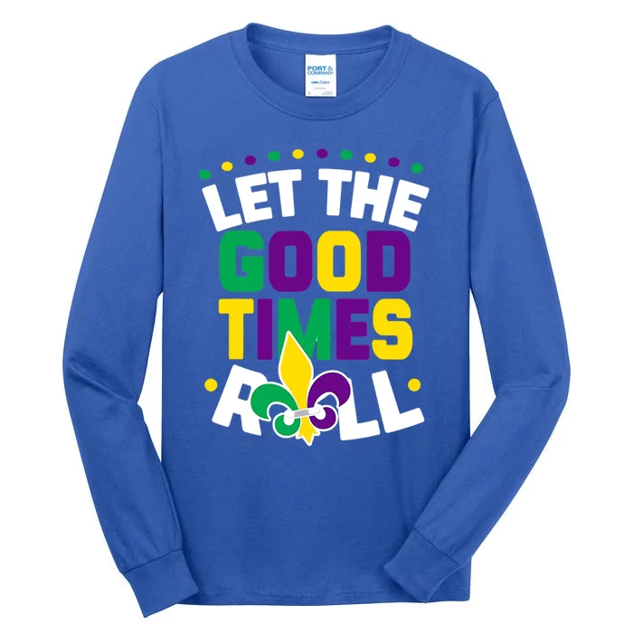 Let The Good Time Roll Jester Bead Funny Mardi Gras Carnival Gift Tall Long Sleeve T-Shirt