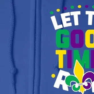 Let The Good Time Roll Jester Bead Funny Mardi Gras Carnival Gift Full Zip Hoodie