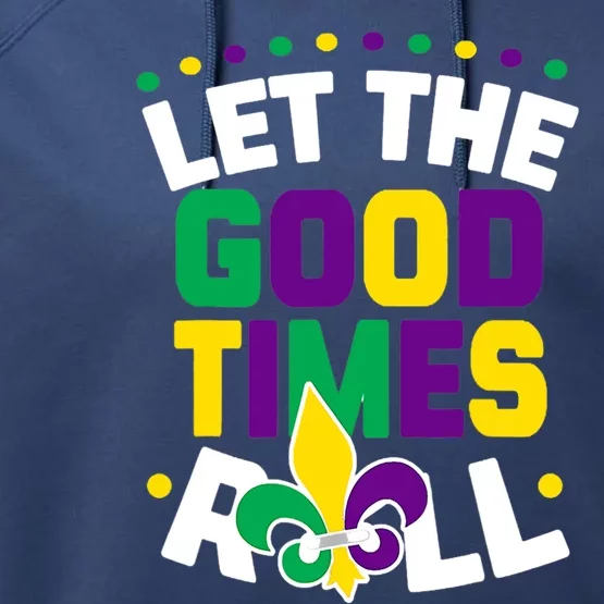 Let The Good Time Roll Jester Bead Funny Mardi Gras Carnival Gift Performance Fleece Hoodie