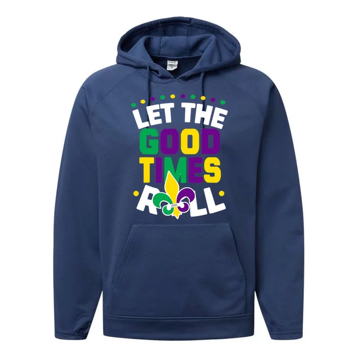 Let The Good Time Roll Jester Bead Funny Mardi Gras Carnival Gift Performance Fleece Hoodie