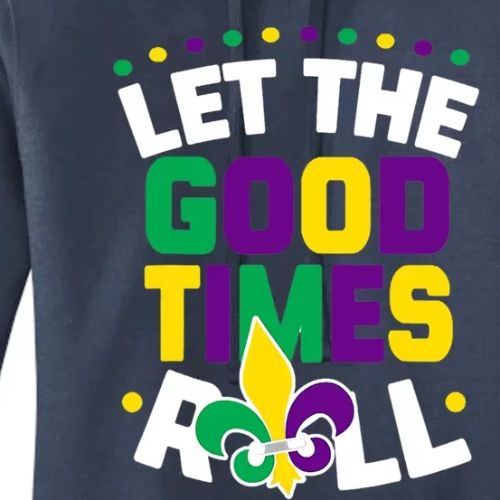 Let The Good Time Roll Jester Bead Funny Mardi Gras Carnival Gift Women's Pullover Hoodie