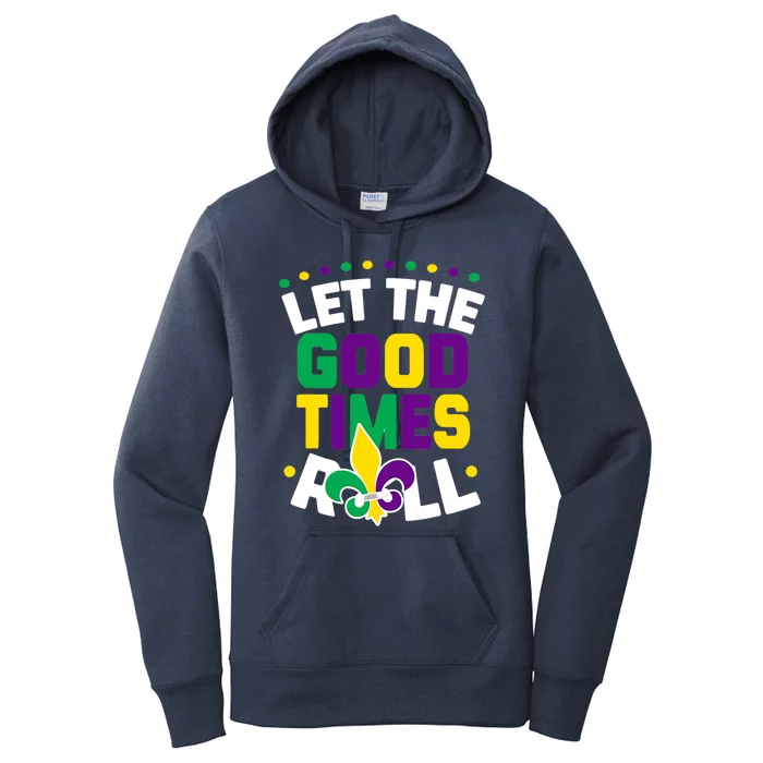 Let The Good Time Roll Jester Bead Funny Mardi Gras Carnival Gift Women's Pullover Hoodie