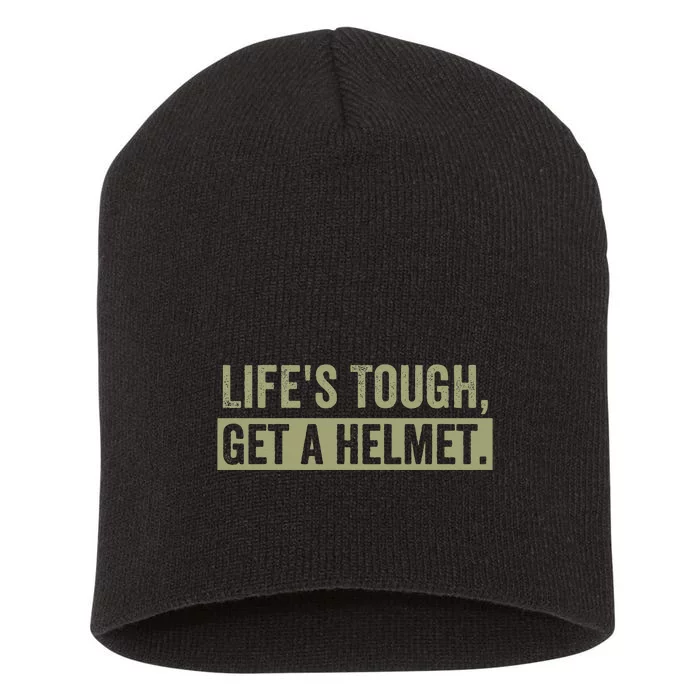 LifeS Tough Get A Helmet Man Funny Vintage Short Acrylic Beanie