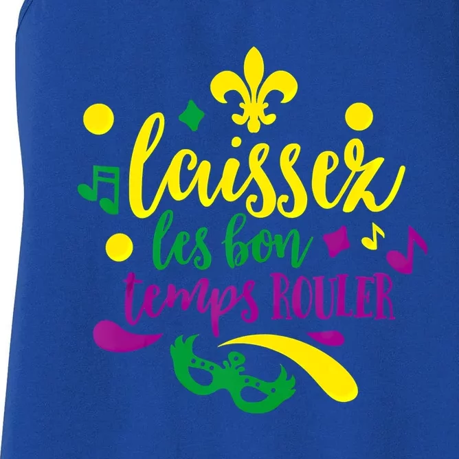 Let The Good Times Roll Mardi Gras Parade Masquerade Party Gift Women's Racerback Tank