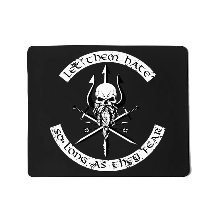 Let Them Hate So Long As They Fear. Skull With Trident Mousepad