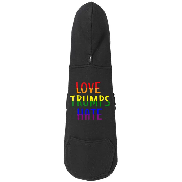 Love Trumps Hate Lgbt Antitrump Doggie 3-End Fleece Hoodie