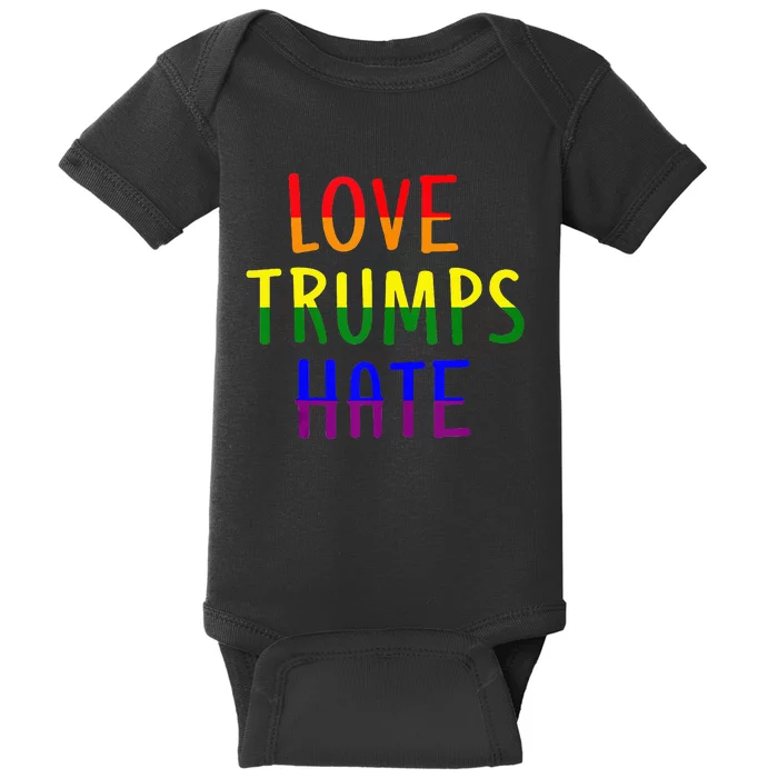 Love Trumps Hate Lgbt Antitrump Baby Bodysuit