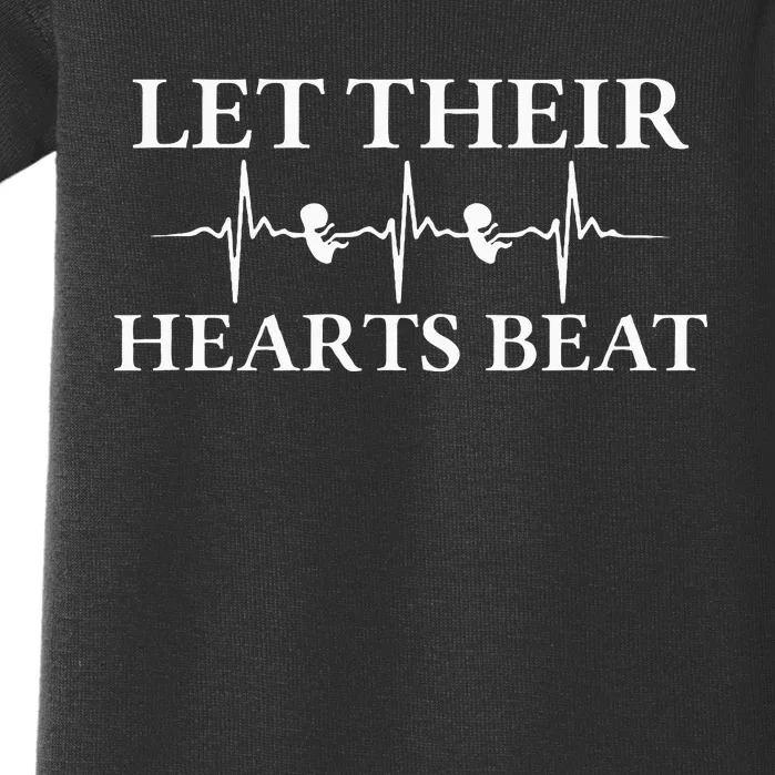 Let Their Hearts Beat Pro Life Anti Abortion Baby Bodysuit