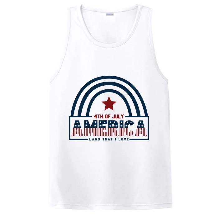 Land That I Love 4th Of July Usa Flag Labor Memorial Day Meaningful Gift Performance Tank