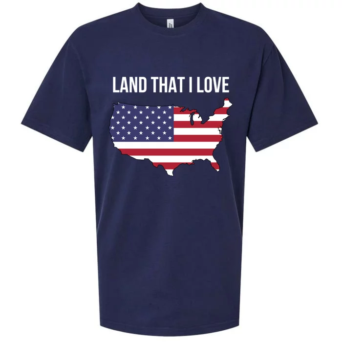 Land That I Love America Usa Flag Patriotic Meaningful Gift Sueded Cloud Jersey T-Shirt