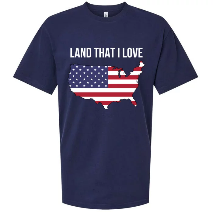 Land That I Love America Usa Flag Patriotic Great Gift Sueded Cloud Jersey T-Shirt