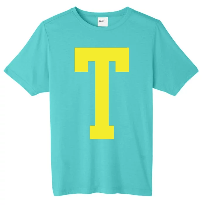 Letter T In Yellow Theodore Chipmunk Costume Halloween ChromaSoft Performance T-Shirt