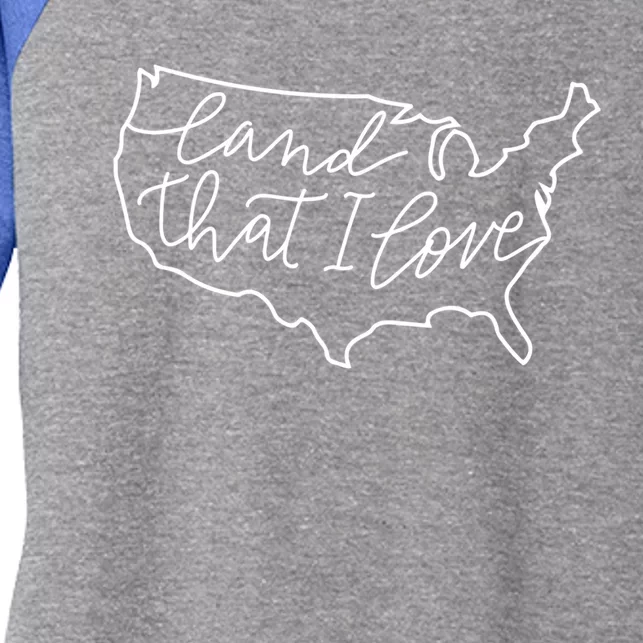 Land That I Love Gift Women's Tri-Blend 3/4-Sleeve Raglan Shirt