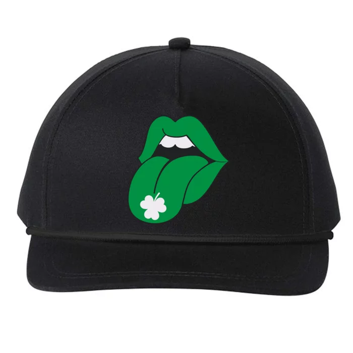 Lips Tongue Irish Shamrock St Patricks Snapback Five-Panel Rope Hat