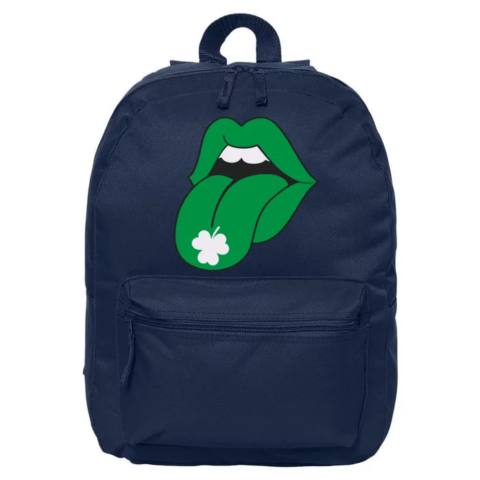 Lips Tongue Irish Shamrock St Patricks 16 in Basic Backpack