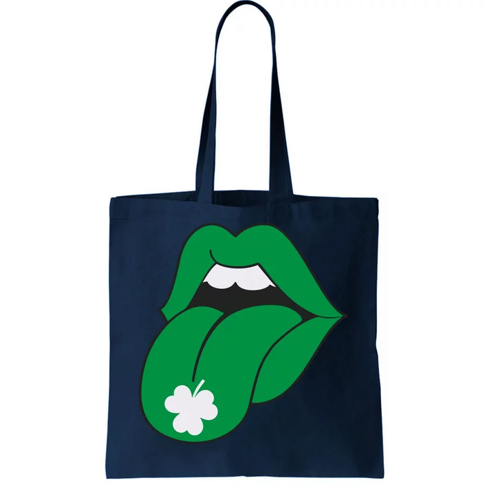 Lips Tongue Irish Shamrock St Patricks Tote Bag