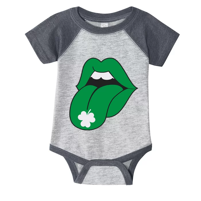 Lips Tongue Irish Shamrock St Patricks Infant Baby Jersey Bodysuit