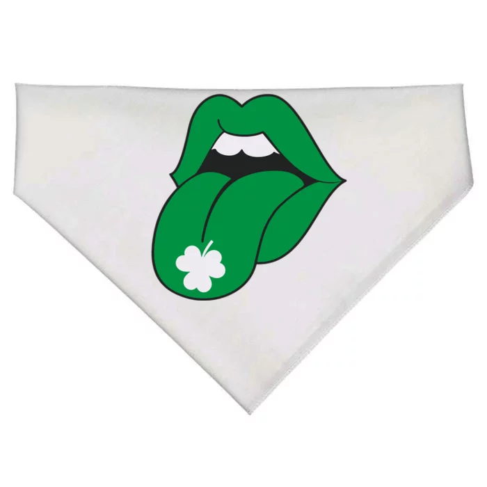 Lips Tongue Irish Shamrock St Patricks USA-Made Doggie Bandana