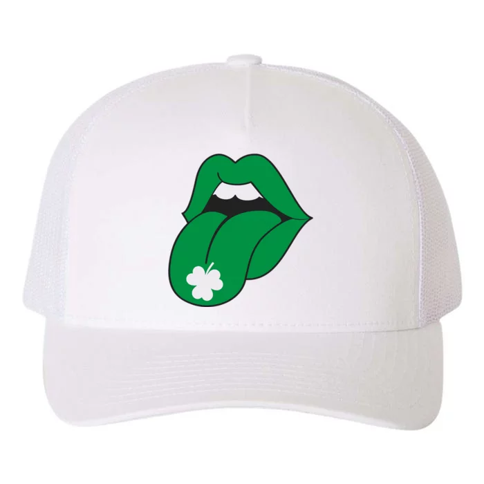 Lips Tongue Irish Shamrock St Patricks Yupoong Adult 5-Panel Trucker Hat