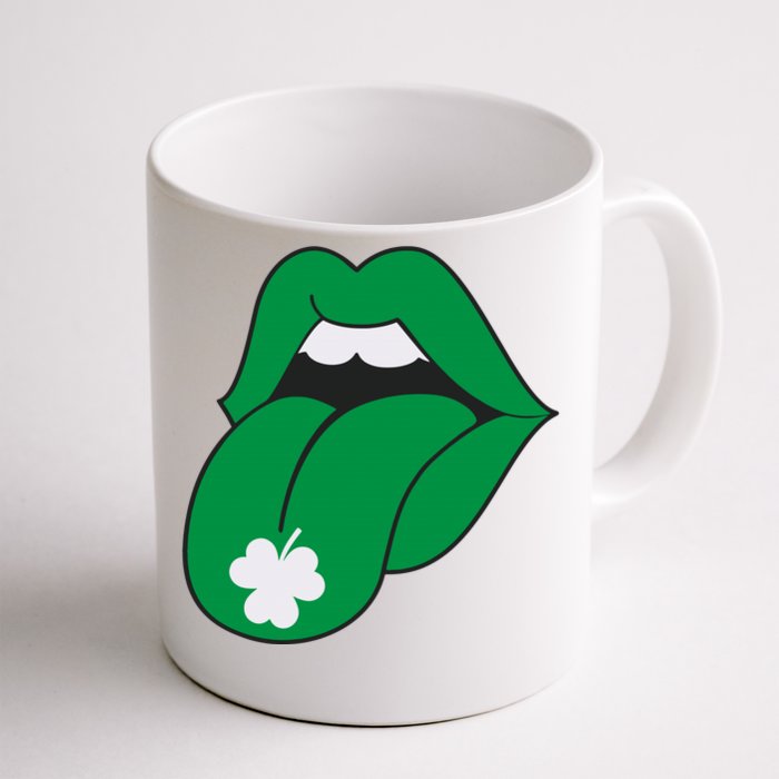 Lips Tongue Irish Shamrock St Patricks Front & Back Coffee Mug