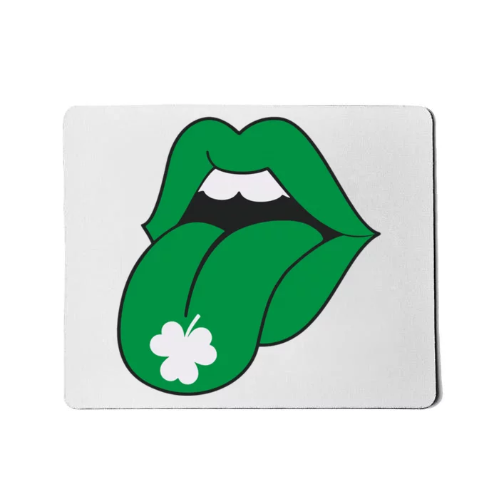 Lips Tongue Irish Shamrock St Patricks Mousepad