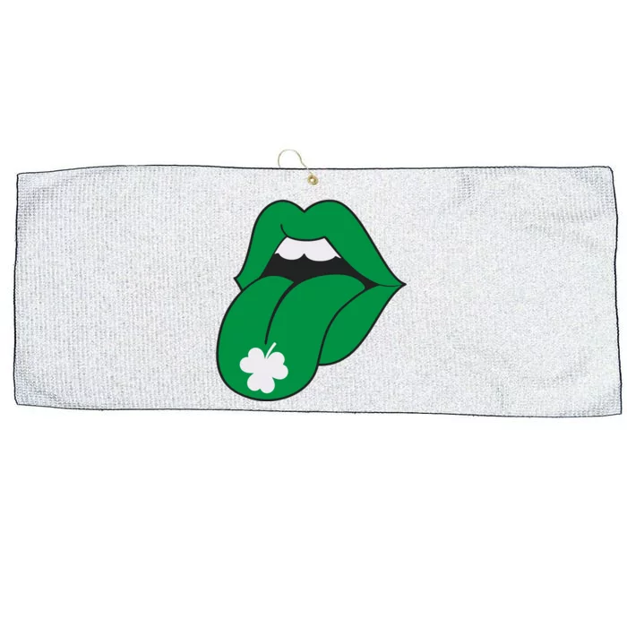 Lips Tongue Irish Shamrock St Patricks Large Microfiber Waffle Golf Towel