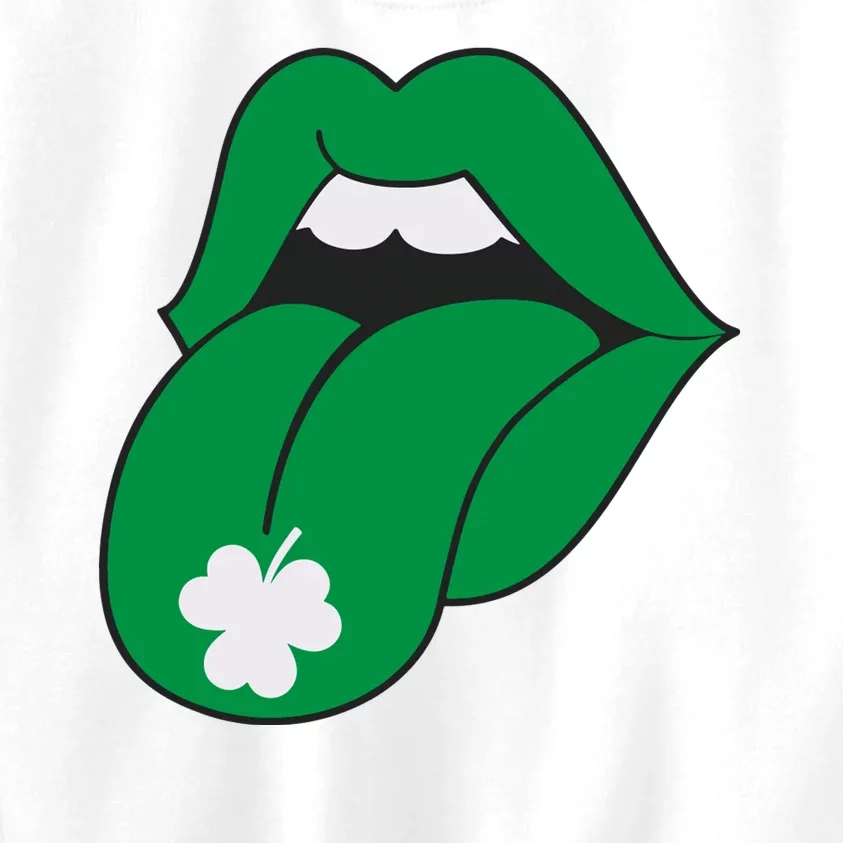 Lips Tongue Irish Shamrock St Patricks Kids Sweatshirt