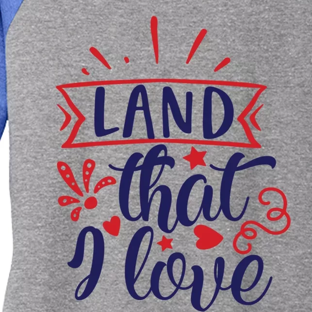 Land That I Love Meaningful Gift Women's Tri-Blend 3/4-Sleeve Raglan Shirt