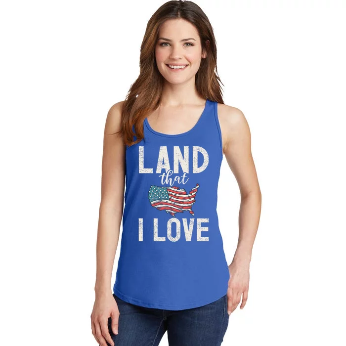 Land That I Love Usa America Independence Gift Ladies Essential Tank