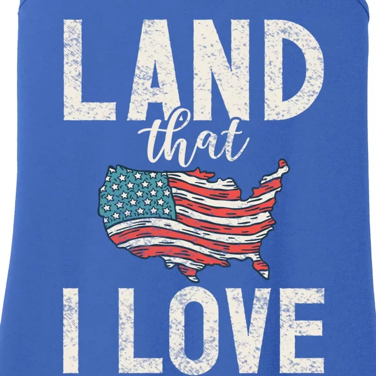 Land That I Love Usa America Independence Gift Ladies Essential Tank